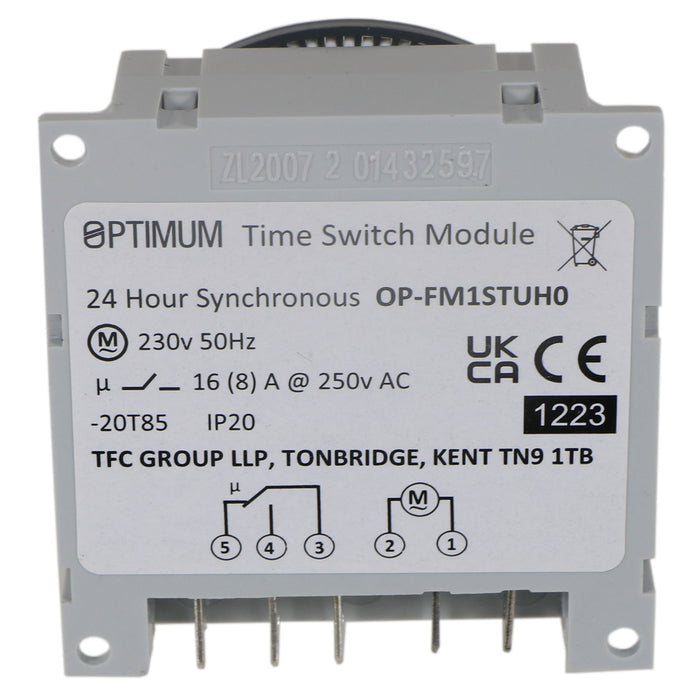Optimum Synchronous Timer Module 24 Hour Time Manual Override OP-FM1STUH0