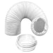 Cooker Hood Vent Hose 3 Metre 5" 5.9" Duct Pipe Extension Threaded Coupler Connector Ring Kit