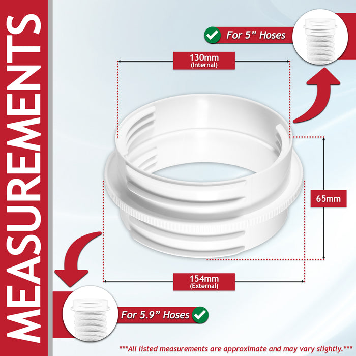 Air Con Vent Hose 3 Metre 5" 5.9" Duct Pipe Extension Threaded Coupler Connector Ring Kit