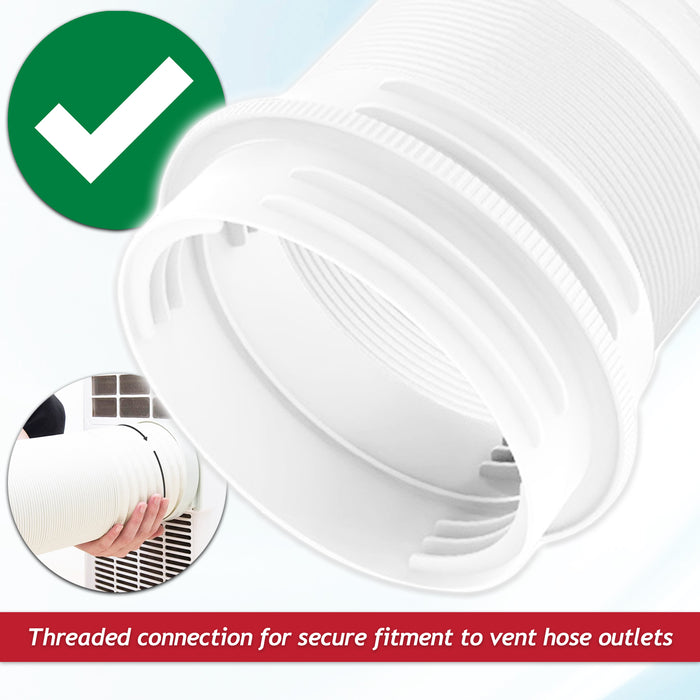 Cooker Hood Vent Hose 6 Metre 5" 5.9" Duct Pipe Extension Threaded Coupler Connector Ring Kit