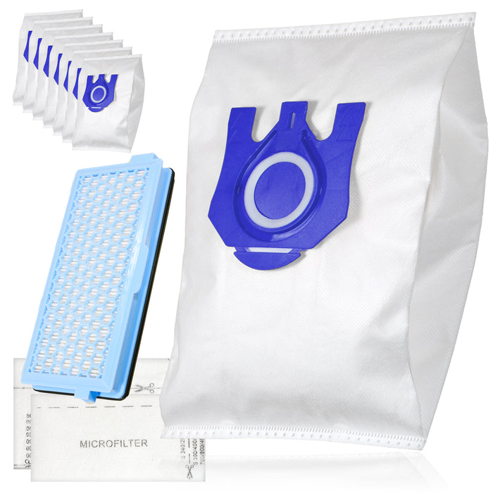 3D Bags + HEPA Filter for MIELE GN S2111 S5211 S5261 C2 C3 C1 CX1 Classic Complete Blizzard S8310 S8320 Cat & Dog x 8