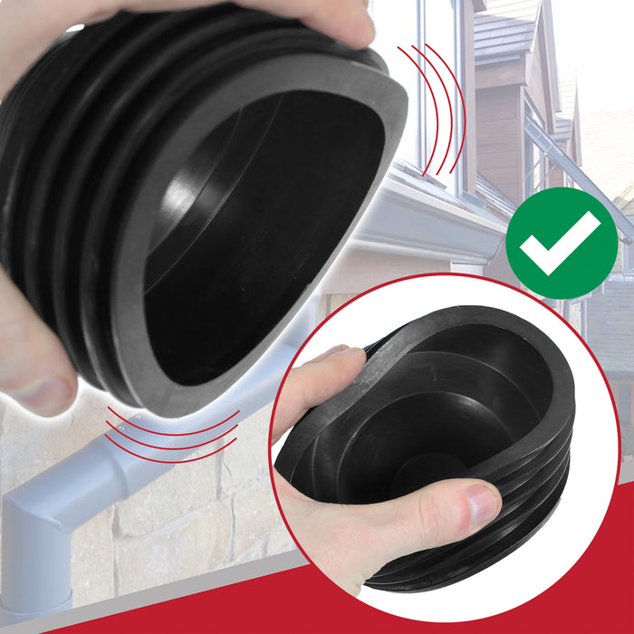 110mm Waste Reducer 32mm 40mm 50mm Push Fit Soil Pipe Drainage System Adaptor (Black)