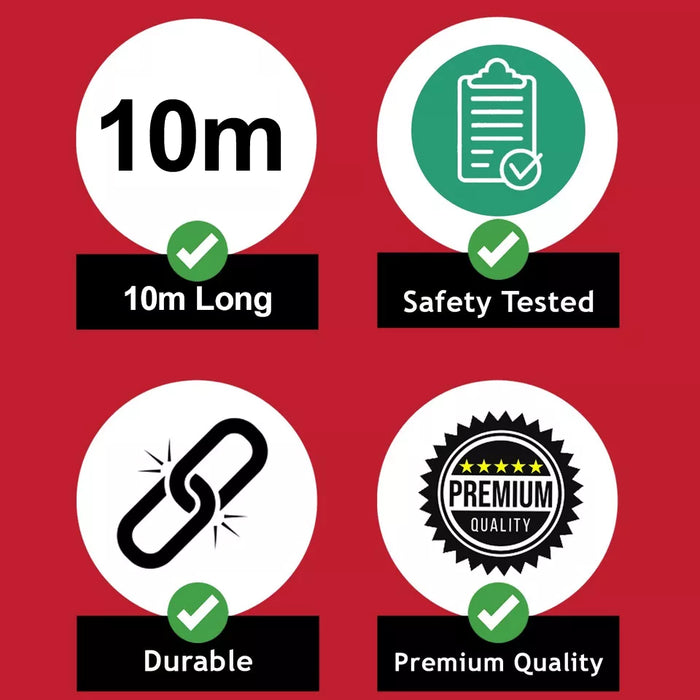 10M Mains Power Cable for Qualcast Lawnmower Trimmer Strimmer UK Plug 3 Pin