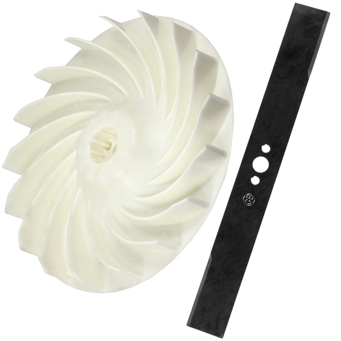 Blade for Lawnmaster MEH1836 Lawnmower 36cm Metal Cutter + Impeller Fan