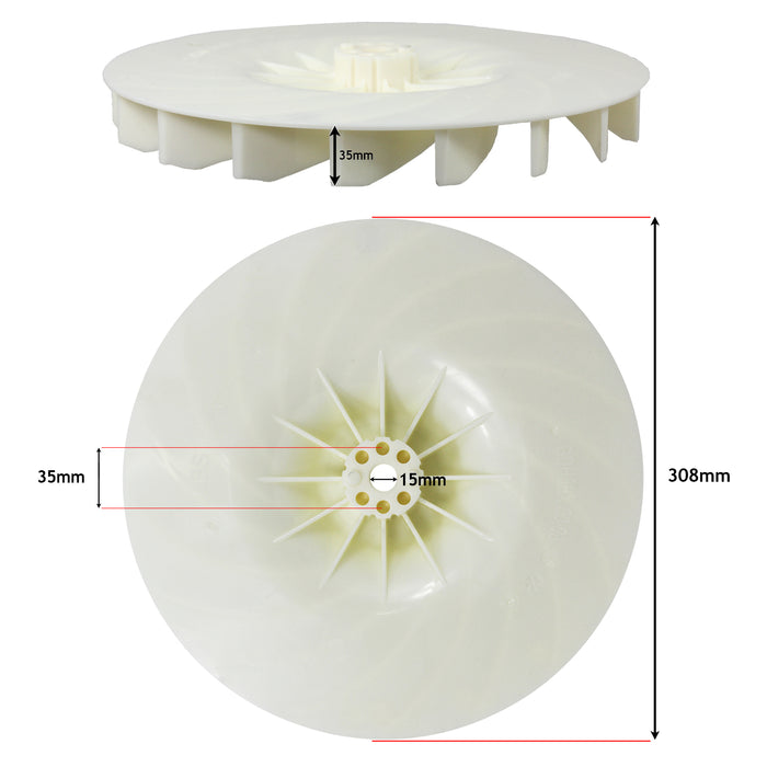 Blade for Lawnmaster MEH1836 Lawnmower 36cm Metal Cutter + Impeller Fan
