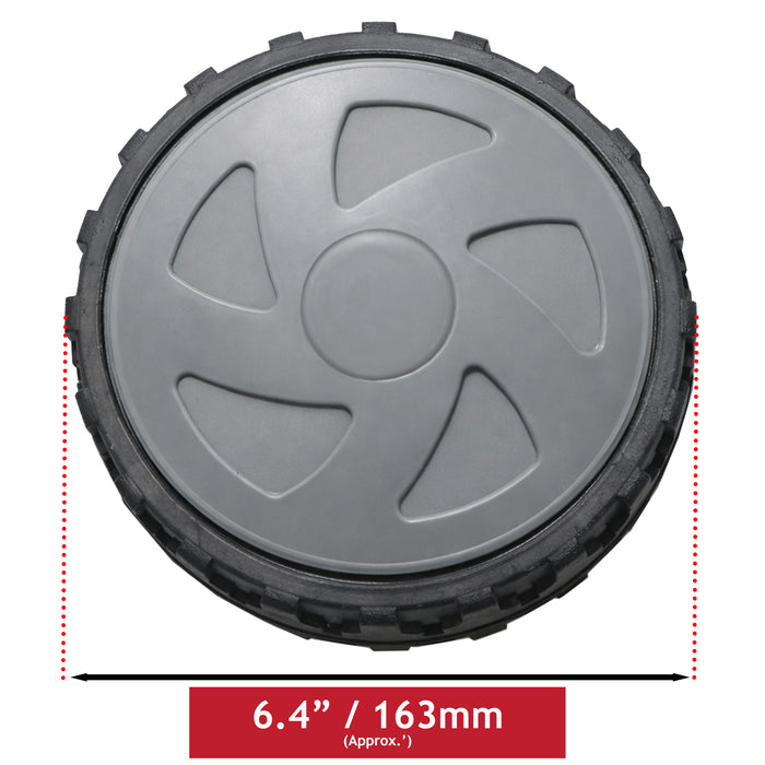 Universal 6.4" Lawnmower Wheel 163mm Tyre Reducer Bushes 48mm Wide