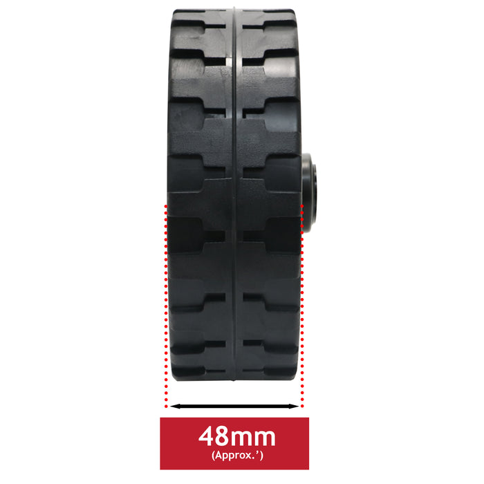Universal 6.4" Lawnmower Wheel 163mm Tyre Reducer Bushes 48mm Wide