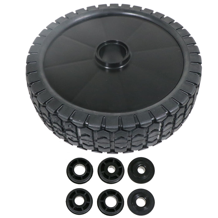 Universal 7" Lawnmower Wheel 175mm Tyre Reducer Bushes