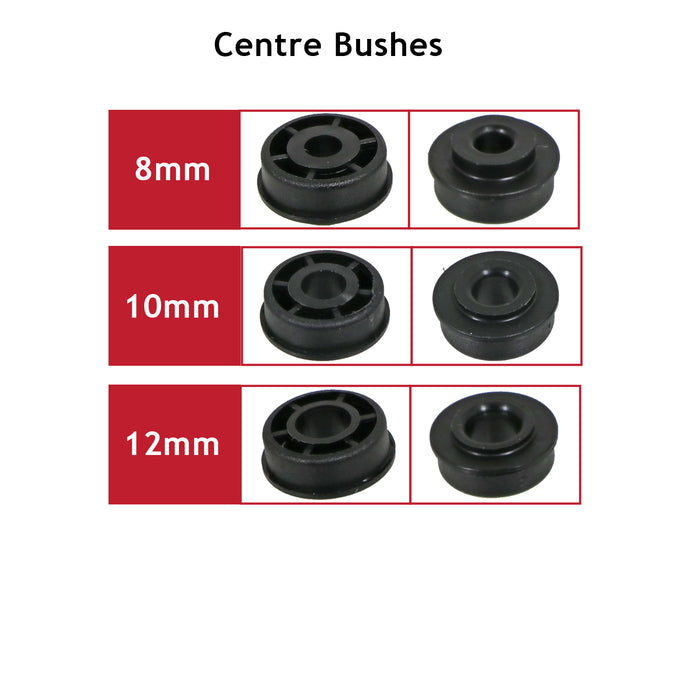 Universal 7" Lawnmower Wheel 175mm Tyre Reducer Bushes