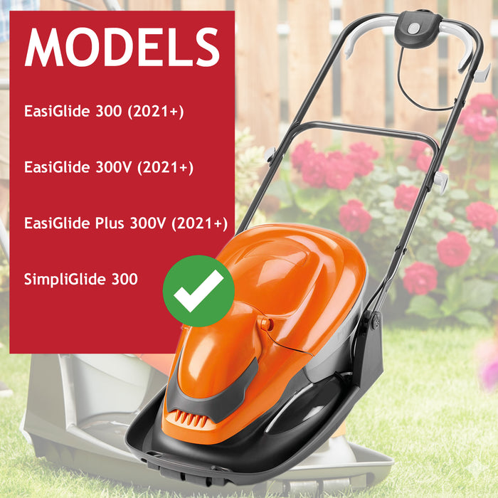 Blade for Flymo Lawnmower 30cm EasiGlide 300 300V Plus SimpliGlide Mower FLY094 + Sharpener