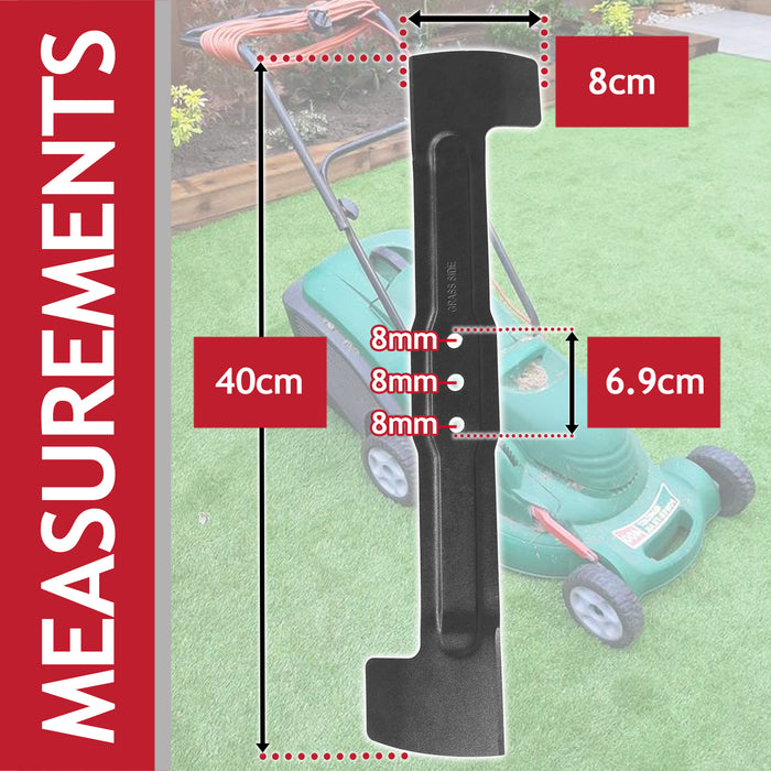 Metal Blade for Qualcast Power Trak 400 4000 Lawnmower (40cm, Pack of 2)