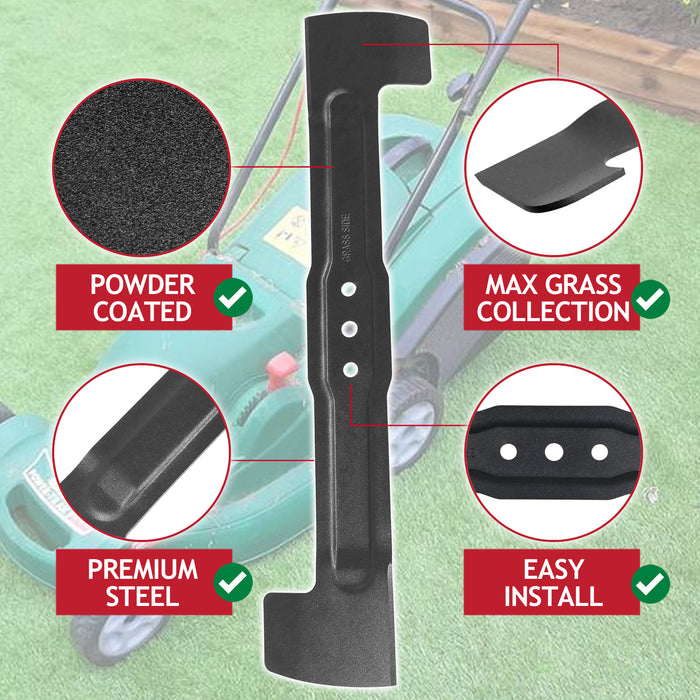 Metal Blade for Qualcast Power Trak 400 4000 Lawnmower (40cm, Pack of 2)
