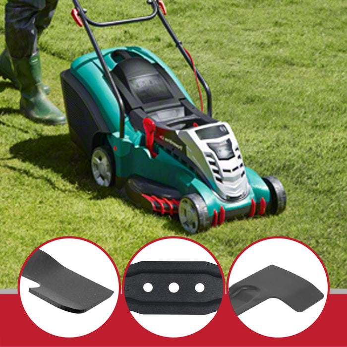 Metal Blade for Bosch Rotak 40 40GC 40C 40S 400C 40-17 Ergoflex Lawnmower (40cm) + Drill Sharpener Attachment