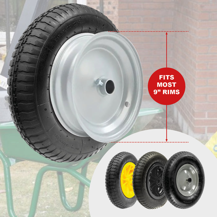 Wheelbarrow Wheel Inner Tube and Barrow Tyre 4.00 - 8 4.80-8 Rubber Innertube x 2