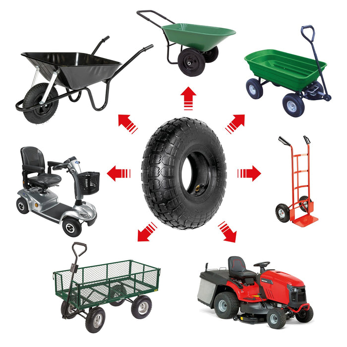 Wheelbarrow Wheel Tyre and Inner Tube (4.10-4 3.50-4, 30psi) 4 inch cart trolley x 2