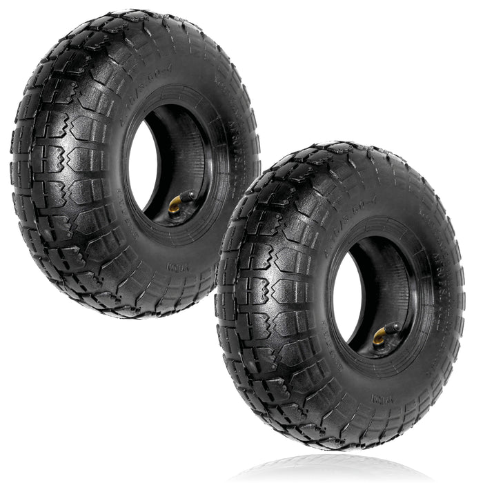 Wheelbarrow Wheel Tyre and Inner Tube (4.10-4 3.50-4, 30psi) 4 inch cart trolley x 2