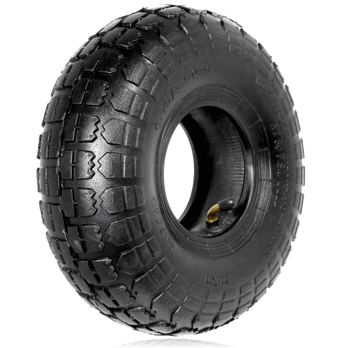 Wheelbarrow Wheel Tyre and Inner Tube (4.10-4 3.50-4, 30psi) 4 inch cart trolley x 2
