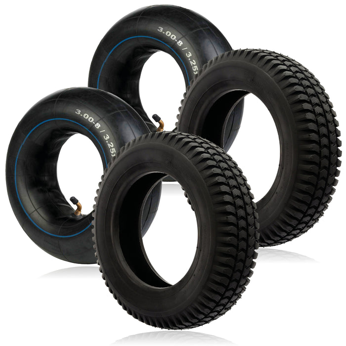 Tyre 3.00 x 8 Mobility Scooter Universal 300x8 Wheel + Inner tube 8 inch Rim x 2