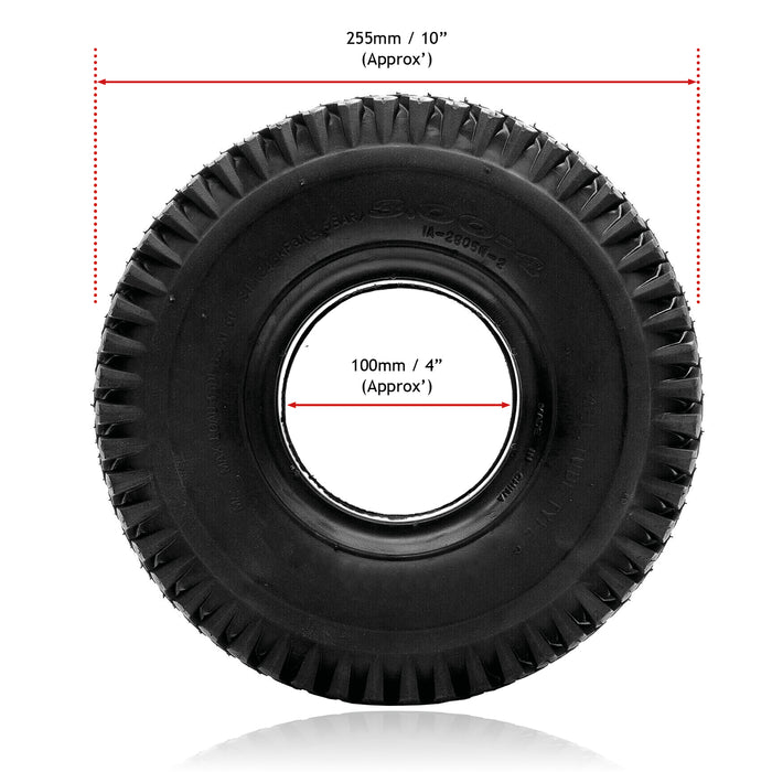 Mobility Scooter Tyre 3.00 x 4 Solid Block Tread 300-4 300x4 260x85 No Puncture x 2