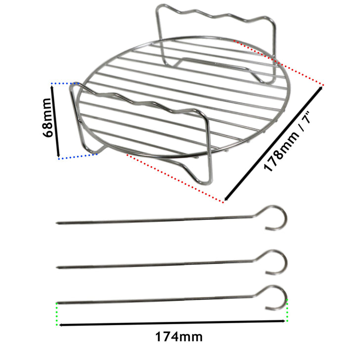Basket Liner for George Home Air Fryer GHAFN1W1BL4C Round Shelf Rack Stainless Steel
