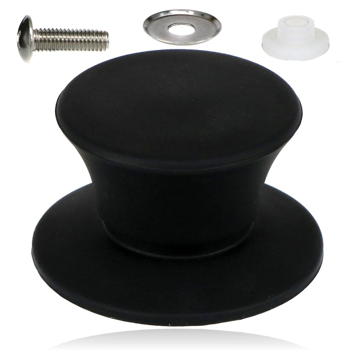 UNIVERSAL Pan Lid Handle 47m Black Silicone Saucepan Steamer Glass Pot Knob x 4