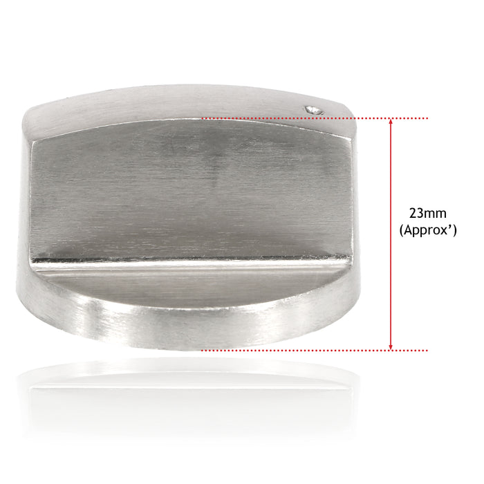 UNIVERSAL Metal Oven Knob Switch Silver Cooktop Stove Hob 6mm D Replacement