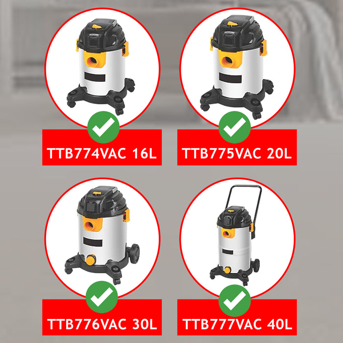 Spare Parts for Titan TTB774VAC 16L TTB775VAC 20L TTB776VAC 30L TTB777VAC 40L Vacuum Cleaner 2.5m Hose
