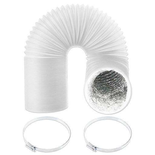 Universal Tumble Dryer Vent Hose 4" x 2.5m PVC Aluminium Foil Insulated Duct Outlet Pipe + Clamp Clips