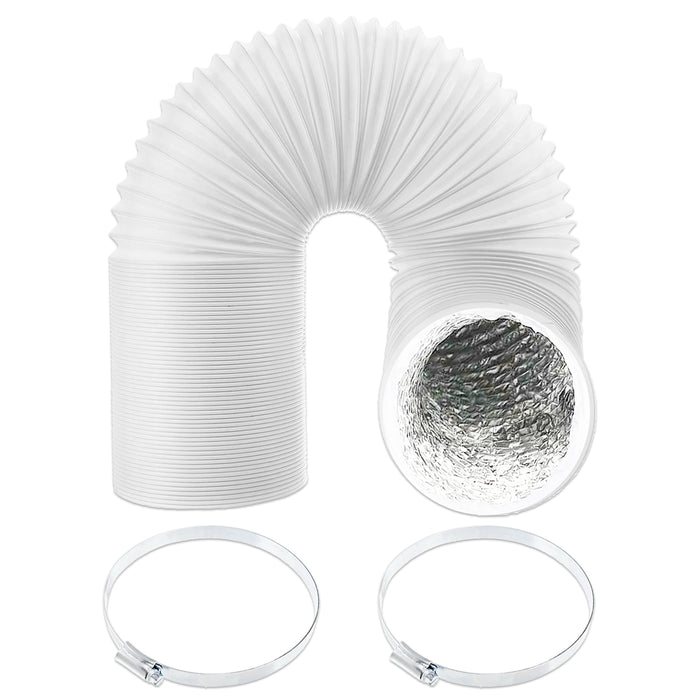 Universal Insulated Vent Hose 4" x 2.5m Flexible PVC Aluminium Foil Lined Duct Outlet Pipe + Clamp Clips
