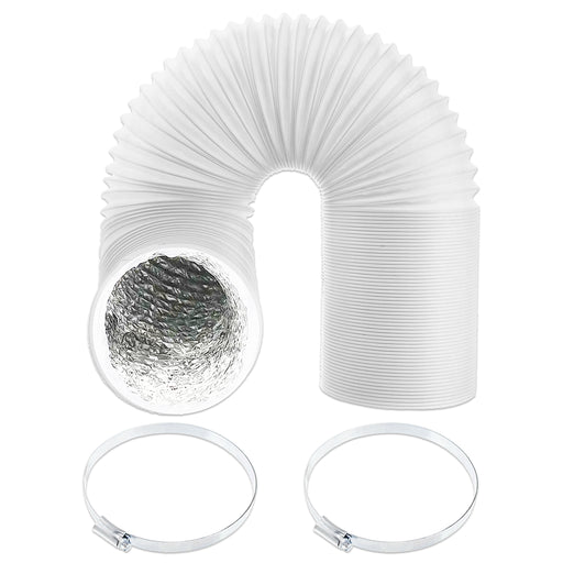 Universal Cooker Hood Extractor Vent Hose 5" x 2.5m PVC Aluminium Foil Insulated Duct Outlet Pipe + Clamp Clips