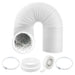 Universal Cooker Hood Extractor Vent Hose PVC Aluminium Foil Insulated Duct Outlet Pipe Connector Kit (5" x 2.5m)