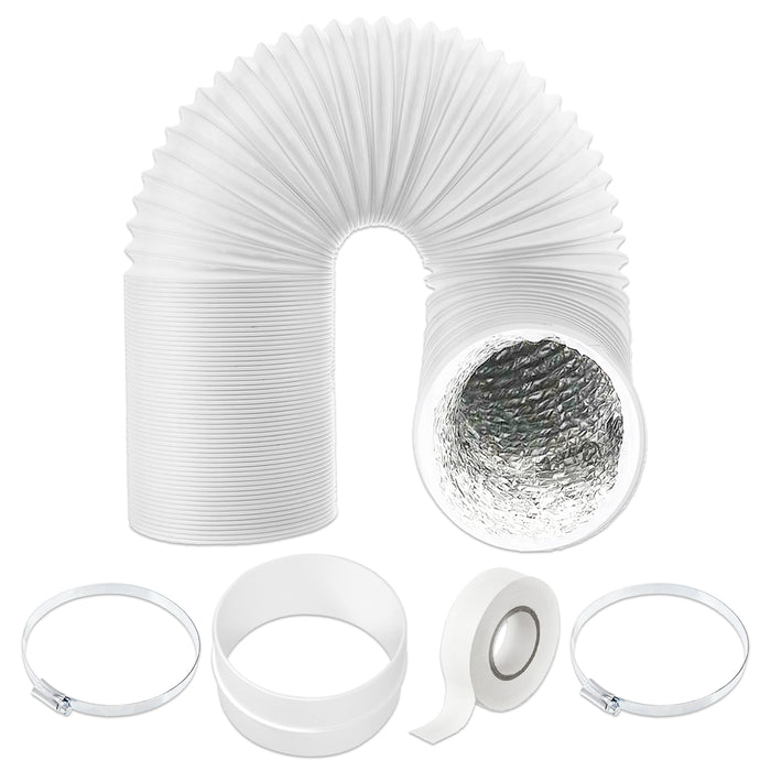 Universal Cooker Hood Extractor Vent Hose 5" x 2.5m PVC Aluminium Foil Insulated Duct Outlet Pipe Extension Kit