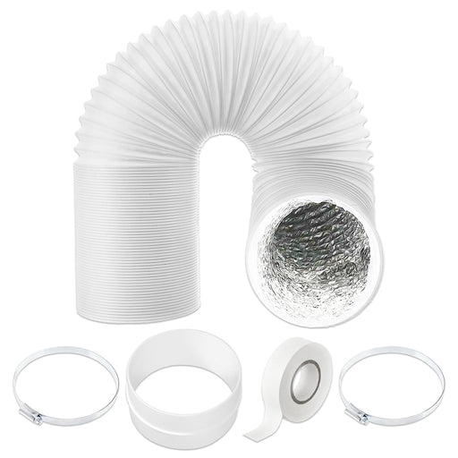 Universal Air Con Vent Hose 5" x 2.5m PVC Aluminium Foil Insulated Portable Air Conditioner Duct Outlet Pipe Extension Kit