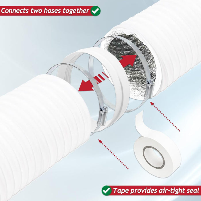 Portable Air Conditioner Hose Vent Extension Kit UNIVERSAL Heat Insulated PVC Aluminium Foil Lined AC Outlet Pipe (6m, 5" / 125mm)