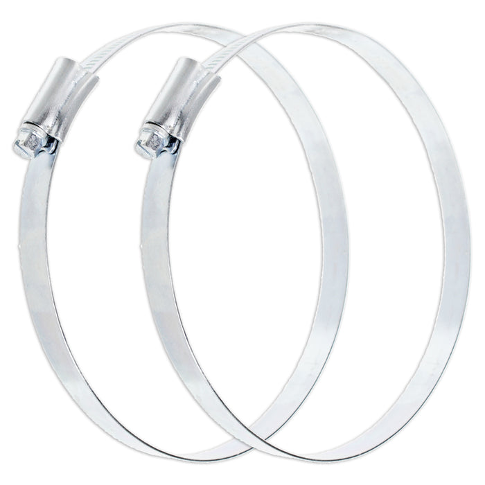 Air Conditioning Duct Hose PVC Flexible Vent Pipe Universal (6" x 3 Metres, White) + Steel Screw Pipe Clips x 2