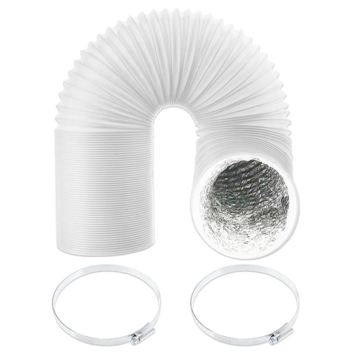Universal HVAC Vent Hose 6" x 2.5m PVC Aluminium Foil Insulated Duct Exhaust Outlet Pipe + Clamp Clips