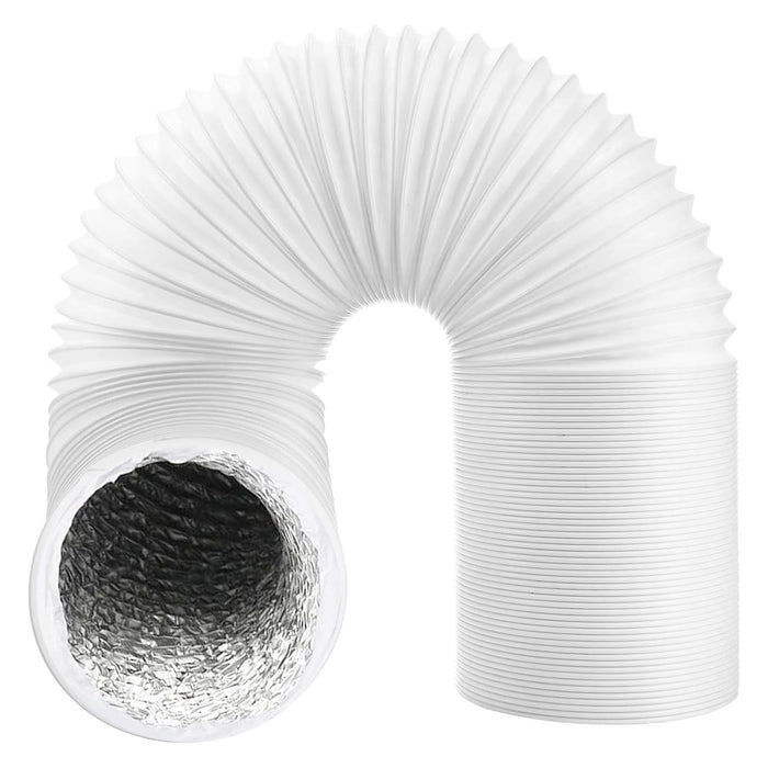 Air Conditioning Duct Hose PVC Flexible Vent Pipe Universal (6" x 3 Metres, White) + Steel Screw Pipe Clips x 2