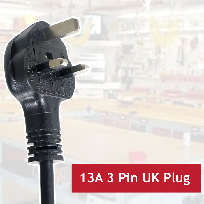 Power Cable for Vacmaster Multi 20 Power 30 PTO Wet & Dry Vacuum 10m 3 Core 13A 1.5mm UK Plug