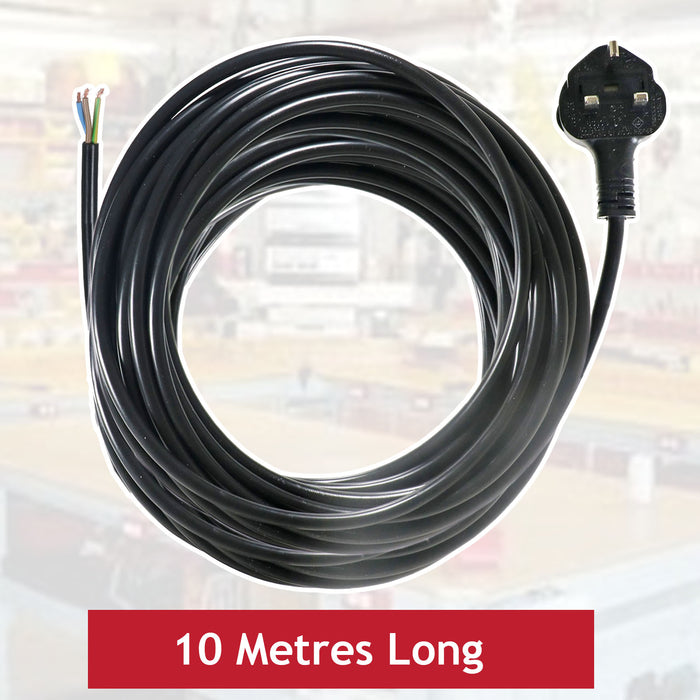 Power Cable for Vacmaster Multi 20 Power 30 PTO Wet & Dry Vacuum 10m 3 Core 13A 1.5mm UK Plug
