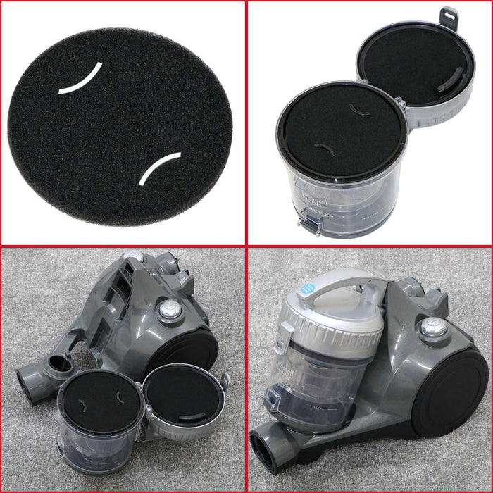 Foam Filters Kit for Russell Hobbs RHCV1611 Vacuum Cleaner Compact XS