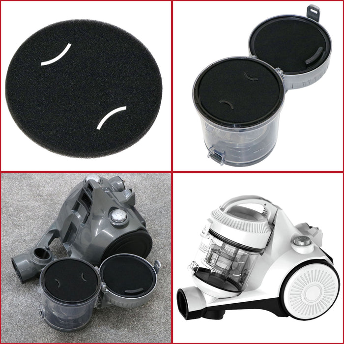 Foam HEPA Filters Kit for Bush VCS35B15K0D-70 Cylinder Vacuum Cleaner