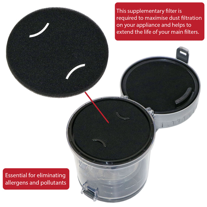 Foam Filter for AmazonBasics Vacuum Cleaner VCS35B15KC-70EUK ‎15KC-71EU4