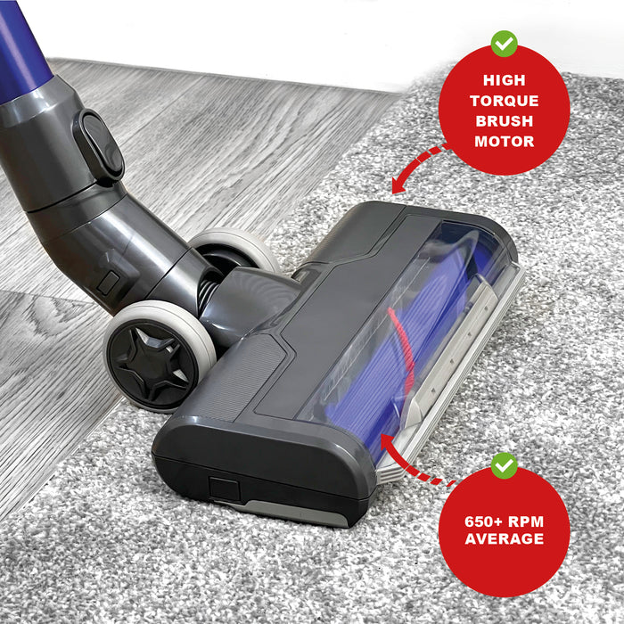 Brush Head for Dyson V6 DC59 Animal Motorhead Motorised Vacuum Turbine Tool (Purple/Red) - includes LED lights