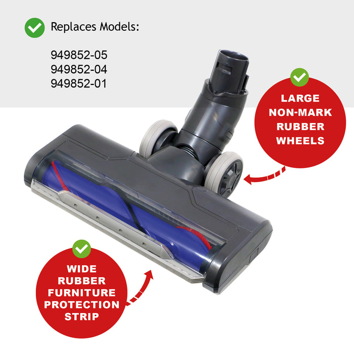 Brush Head for Dyson V6 DC59 Animal Motorhead Motorised Vacuum Turbine Tool (Purple/Red) - includes LED lights