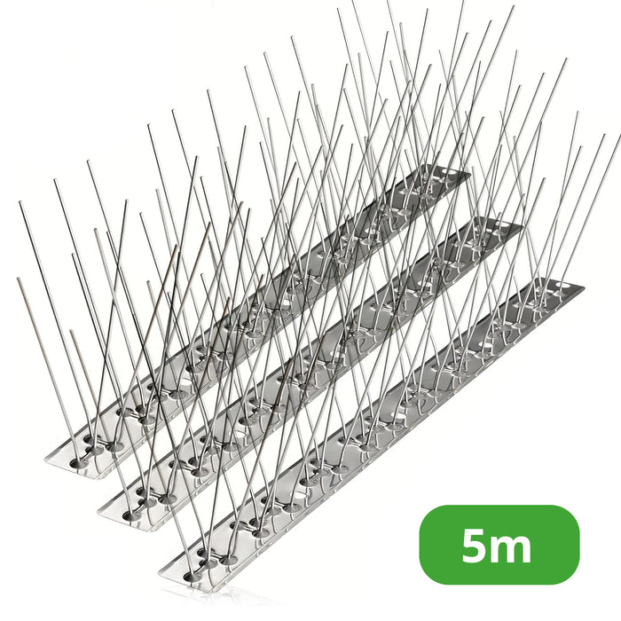 Bird Fence Spikes Pigeon Squirrel Cat Rodent Stainless Steel Metal 5m