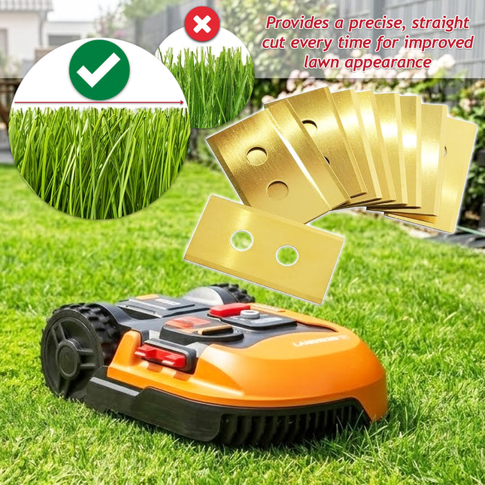 Blades for Einhell Freelexo 500 600 800 900 1200 GC-RM 500 Robot Lawnmower Titanium Coated 3414020 (Pack of 30 + Screws + Case)