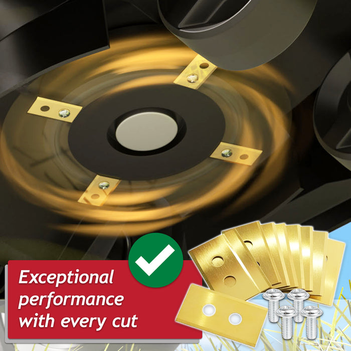 Blades for LandXcape LX757 LX772 LX790 LX796 LX799 Robot Lawnmower Titanium Coated (Pack of 30 + Screws + Case)