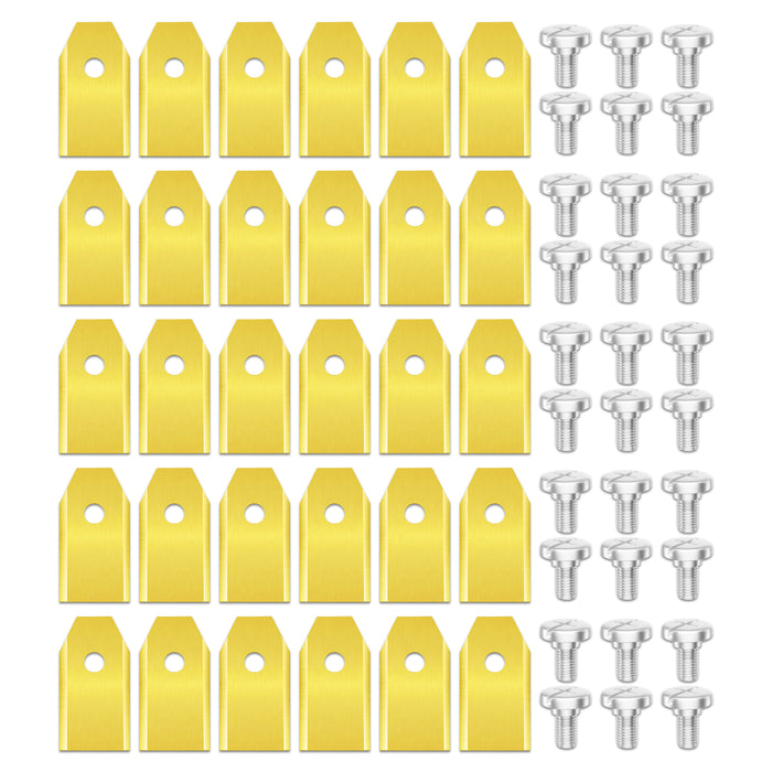 Blades for Segway Navimow  i105E i108E i110N i205 i208 AWD Robot Lawnmower Titanium Coated HA002E (Pack of 30 + Screws + Case)