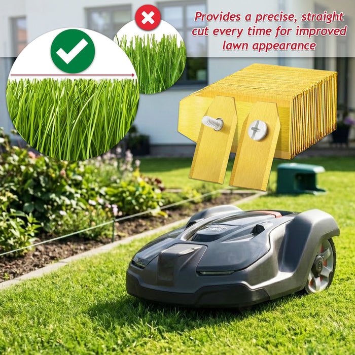 Blades for Gardena Smart Sileno City Life R38Li R40Li R50Li R70Li R80Li Robot Lawnmower Titanium Coated 535138802 (Pack of 30 + Screws + Case)