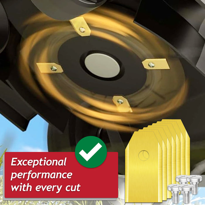 Blades for Gardena Smart Sileno City Life R38Li R40Li R50Li R70Li R80Li Robot Lawnmower Titanium Coated 535138802 (Pack of 30 + Screws + Case)